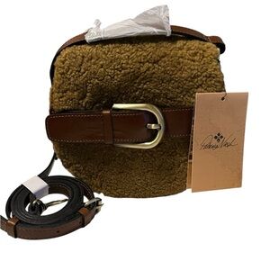 Patricia Nash Tan and Brown Shearling Crossbody Bag